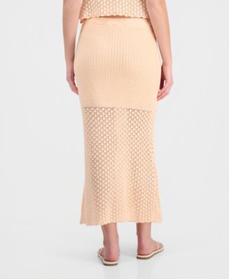 Juniors' Pull-On Crochet Maxi Skirt
