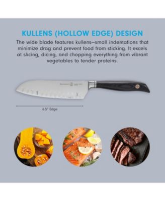Blacksmith Santoku Knife with Kullens / 6.5”