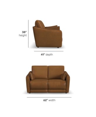 62" Leather Brinley Inclining Loveseat