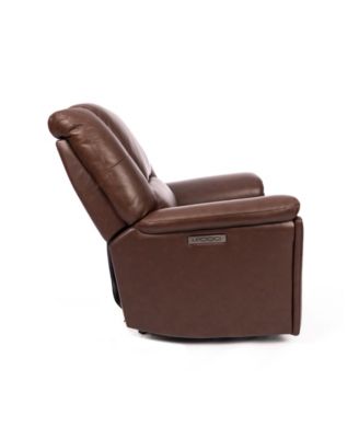 44" Leather Preston Power Gliding Recliner with Power Headrest Lumbar