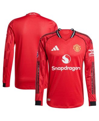 Men's Red Manchester United Home 2025/26 Authentic Player Long Sleeve Jersey