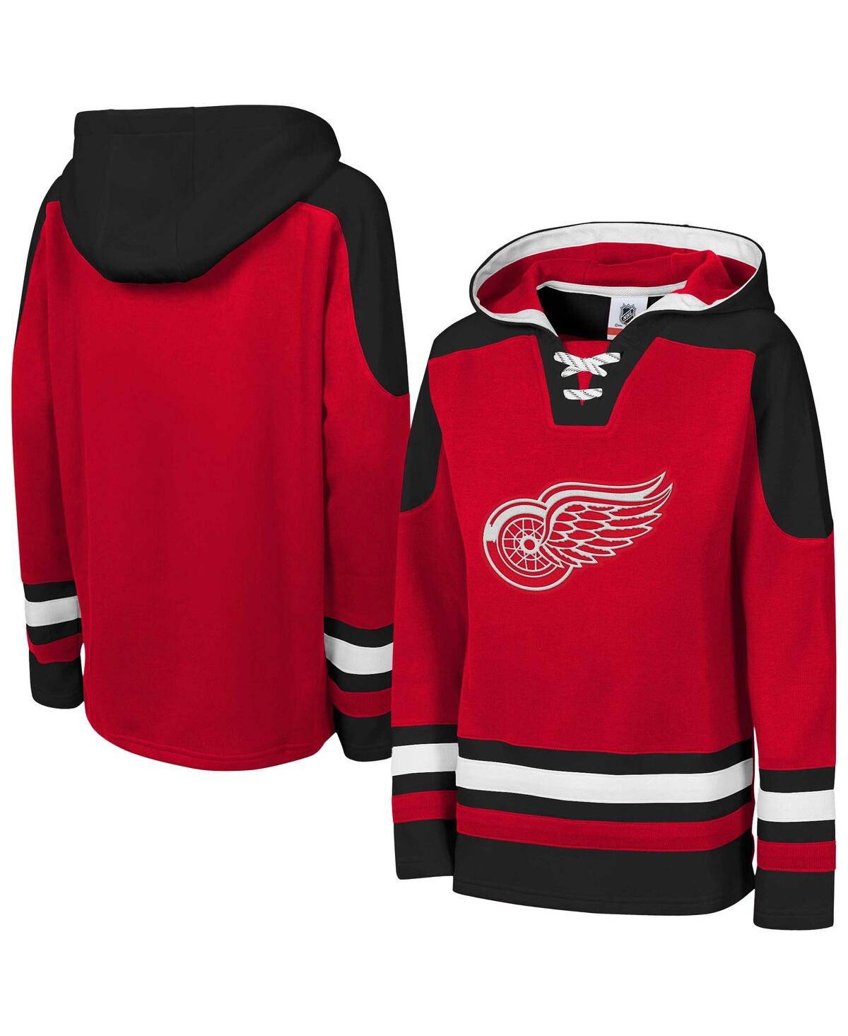 Outerstuff Big Boys and Girls Red Detroit Red Wings Must Have Home V-Neck Pullover Hoodie