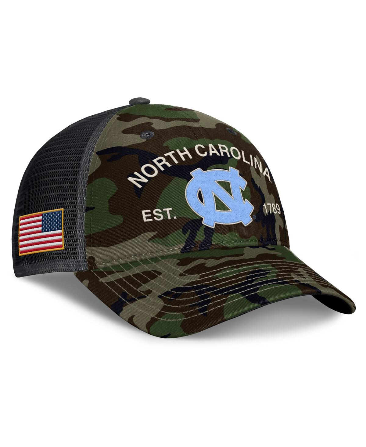 Jordan Men's Camo North Carolina Tar Heels 2025 Military Appreciation Rise Adjustable Trucker Hat