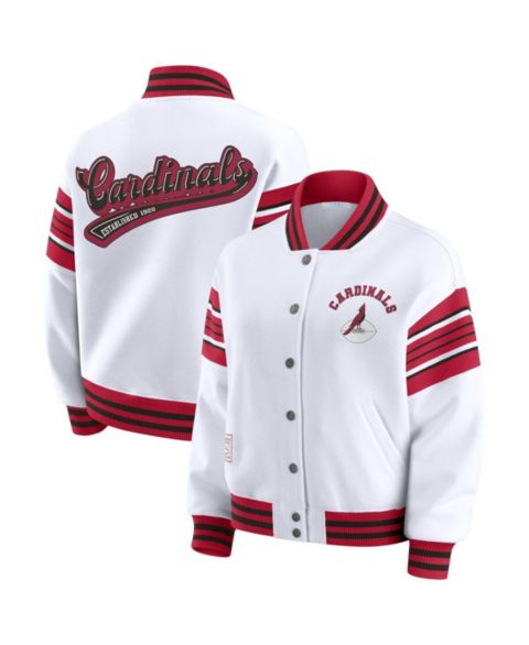 Женские худи WEAR by Erin Andrews Women's White Arizona Cardinals Full-Snap Fleece Sweatshirt Jacket