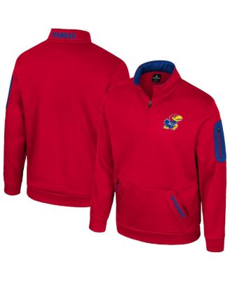 Colosseum - Men's Red Kansas Jayhawks Mainframe Quarter-Zip Fleece Jacket