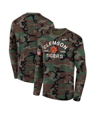 Nike - Men's Camo Clemson Tigers 2025 Military Appreciation Legend Dri-FIT Long Sleeve T-Shirt