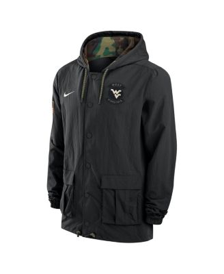 Men's Black West Virginia Mountaineers 2025 NCAA Military Appreciation Full-Snap Jacket