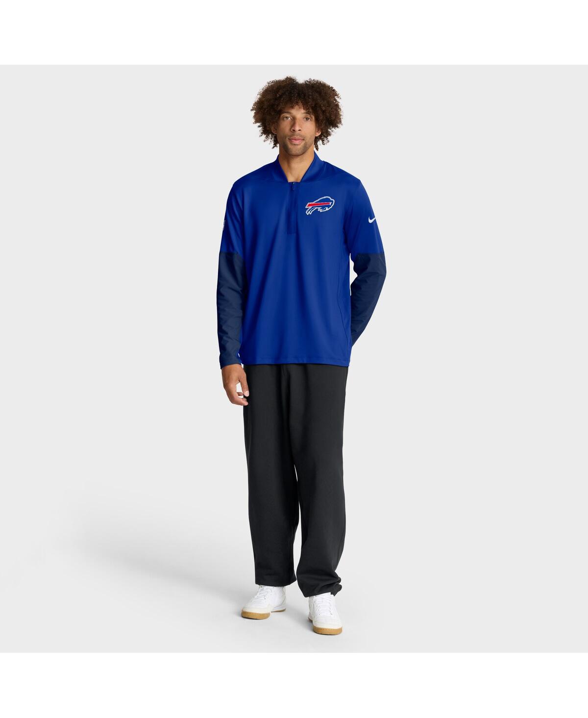 Nike Men's Royal Buffalo Bills Sideline Dri-fit Half-Zip Pullover Hoodie