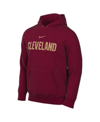 Men's Wine Cleveland Cavaliers Sportswear Essential Wordmark Club Hoodie