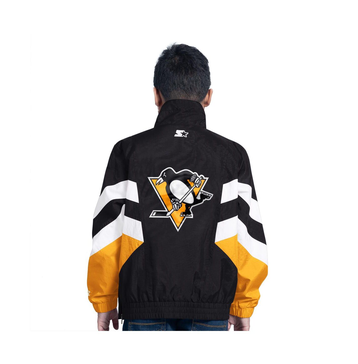 Детский свитер Starter Black Pittsburgh Penguins Prospect Half-Zip Pullover Top — фото 2