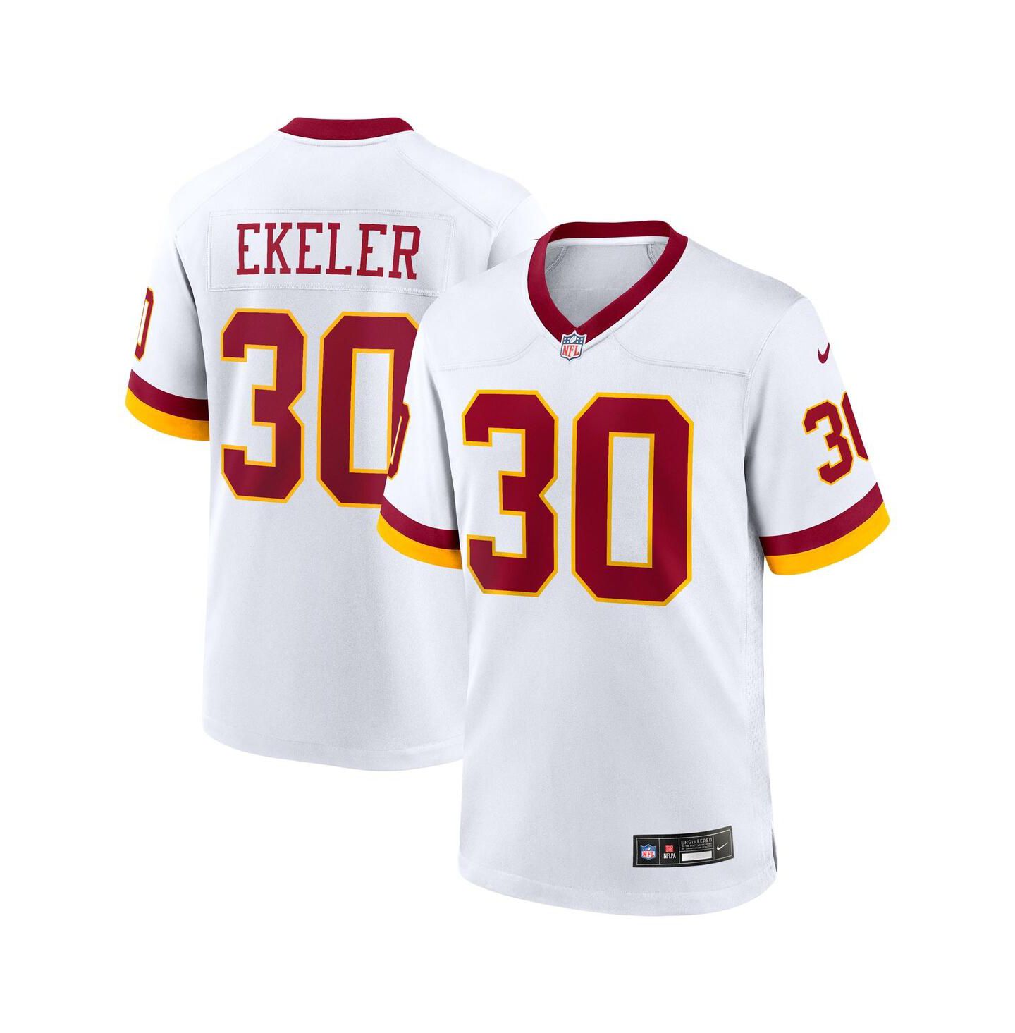 Мужской топ Nike Austin Ekeler White Washington Commanders Game Super Bowl Era Jersey — фото 1