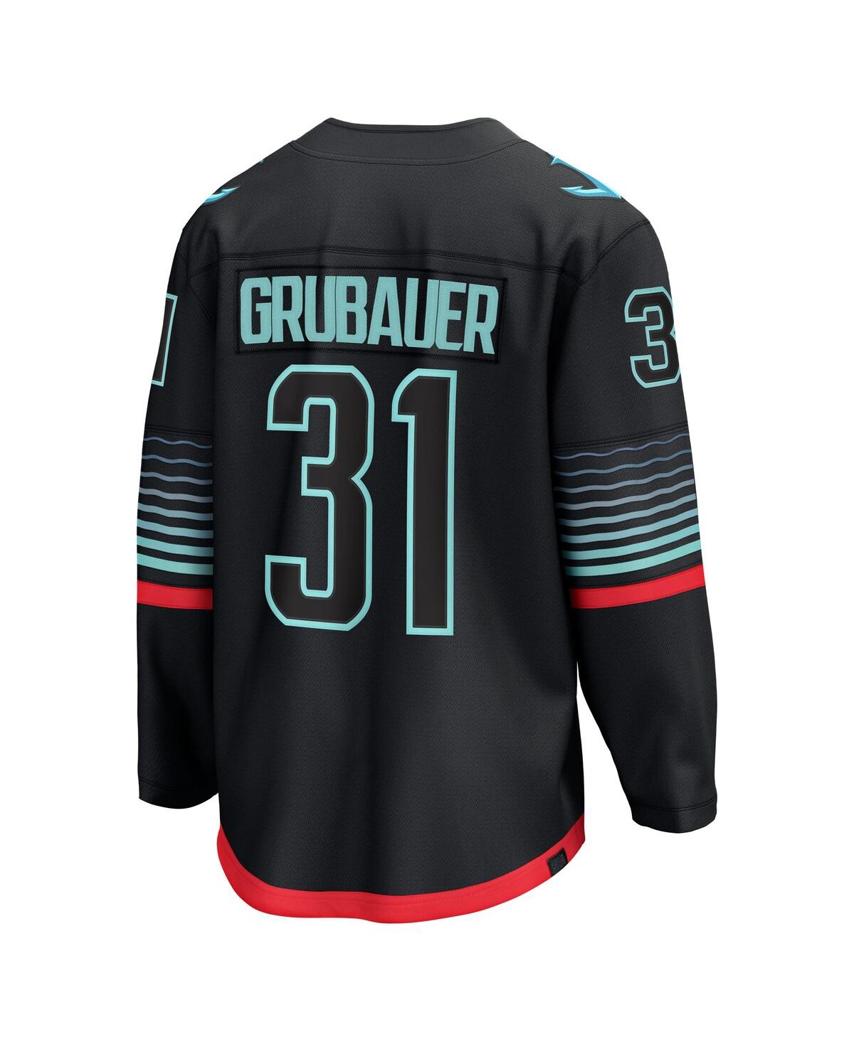 Fanatics Men's Philipp Grubauer Black Seattle Kraken Alternate Breakaway Player Jersey