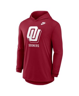 Men's Crimson Oklahoma Sooners Legacy Tri-Blend Dri-FIT Long Sleeve Hoodie T-Shirt
