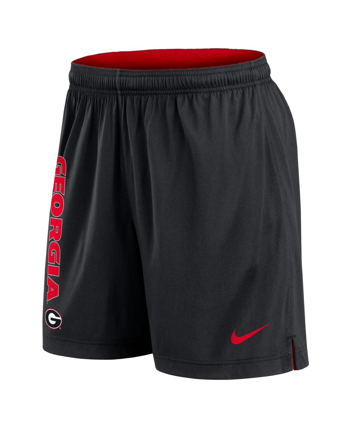 Nike Men's Red/Black Georgia Bulldogs Courtside Standard Issue Dri-fit Reversible Shorts