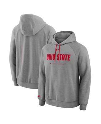 Nike - Men's Gray Ohio State Buckeyes 2025 Courtside Basketball Practice Raglan Dri-FIT Hoodie