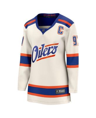 Women's Connor McDavid Light Beige Edmonton Oilers Alternate Breakaway Jersey