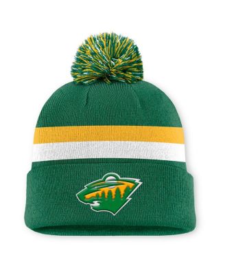 Fanatics - Men's Kelly Green Minnesota Wild Alternate Authentic Pro Cuffed Pom Knit Hat