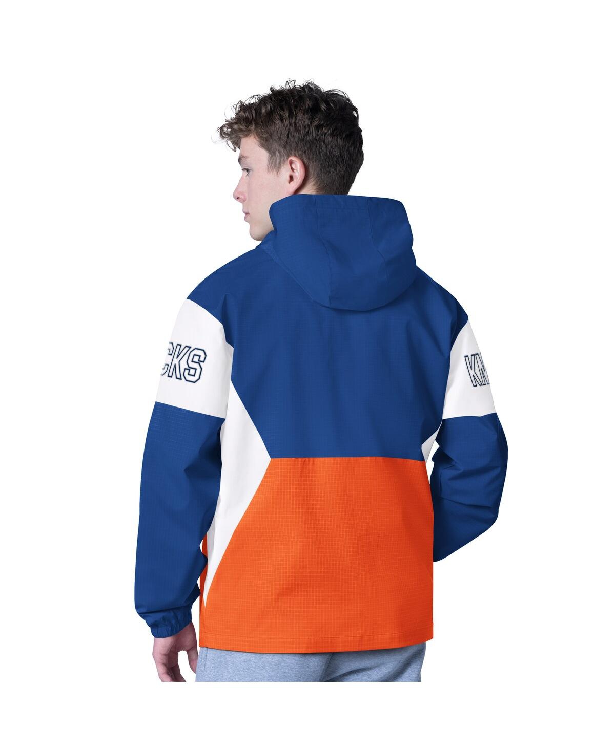 G-iii Sports by Carl Banks Men's Blue/Orange New York Knicks Tailgate Half-Zip Hoodie