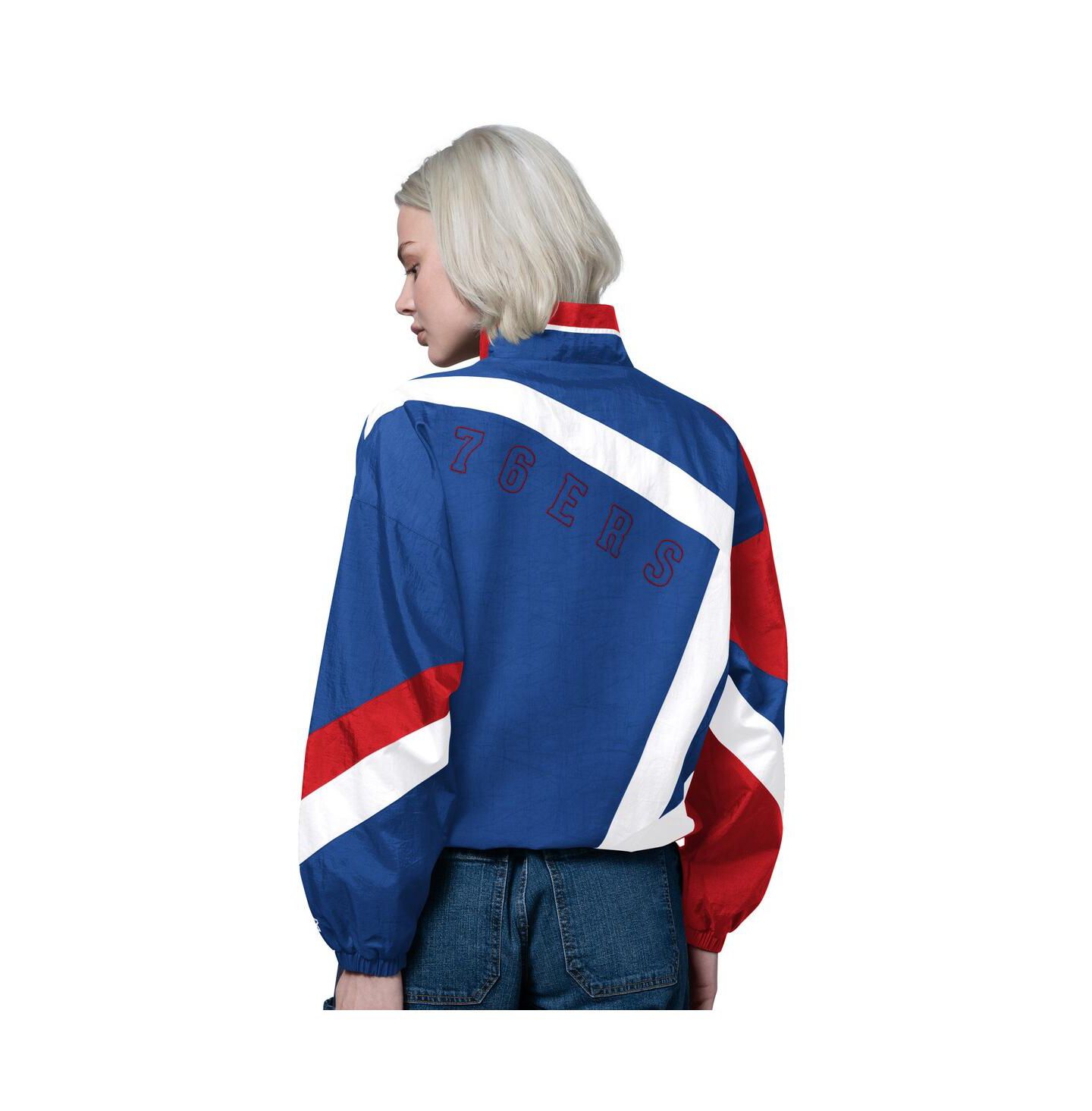 Женская куртка Starter Blue/Red Philadelphia 76ers 1st Quarter Full-Zip — фото 2