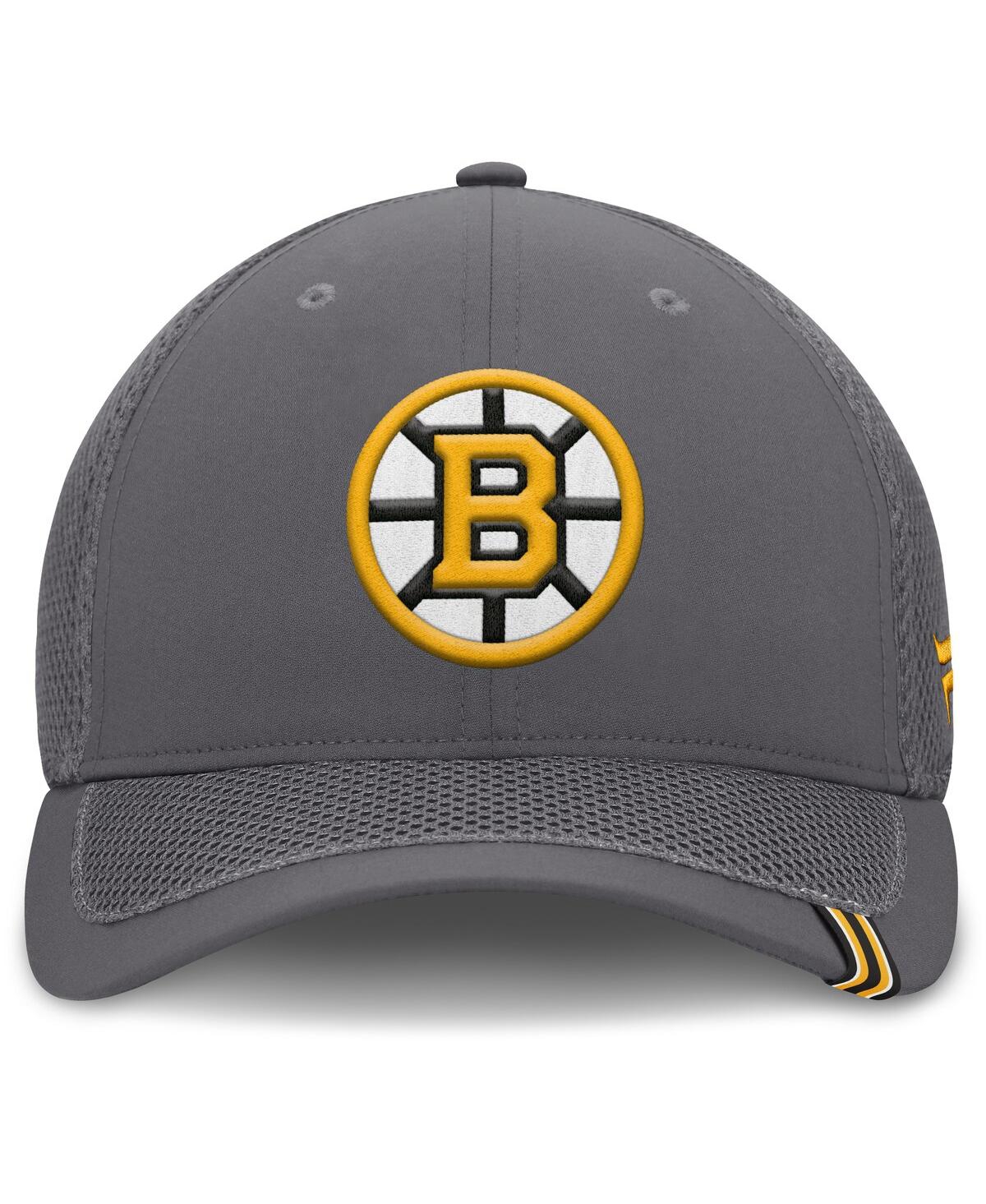 Fanatics Men's Gray Boston Bruins Clincher Team Stripes Flex Hat