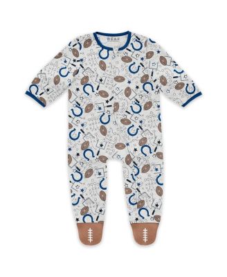 Baby Boys and Girls Newborn 2-Piece Indianapolis Colts Sleep and Play Full-Zip Sleeper Bib Set