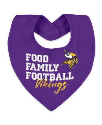 Baby Boys and Girls Newborn 2-Piece Minnesota Vikings Sleep and Play Full-Zip Sleeper Bib Set