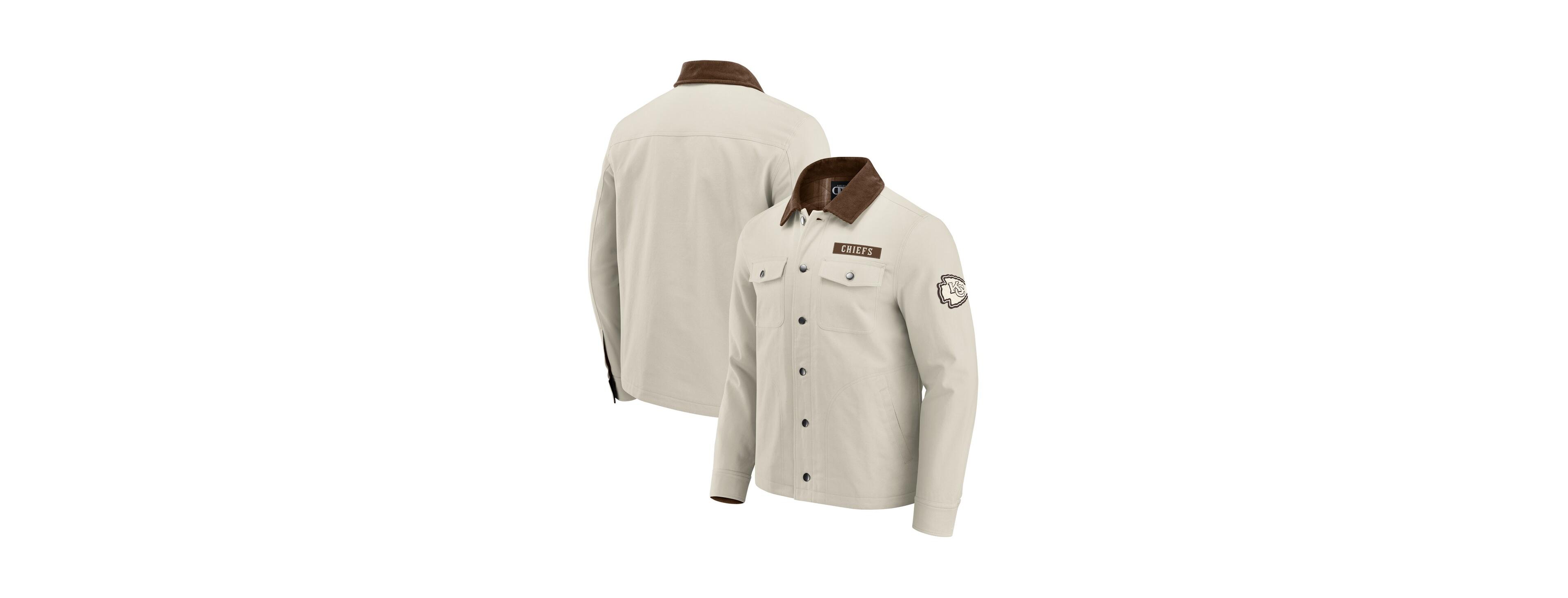 Darius Rucker Collection by Fanatics x Nfl Men's Tan Kansas City Chiefs Midweight Canvas Full-Button Jacket