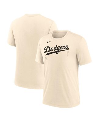 Nike - Men's Natural Los Angeles Dodgers Wordmark Tri-Blend T-Shirt