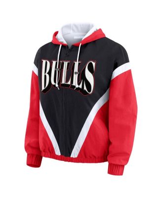 Women's Black/Red Chicago Bulls Color Block Full-Zip Hoodie Windbreaker Jacket