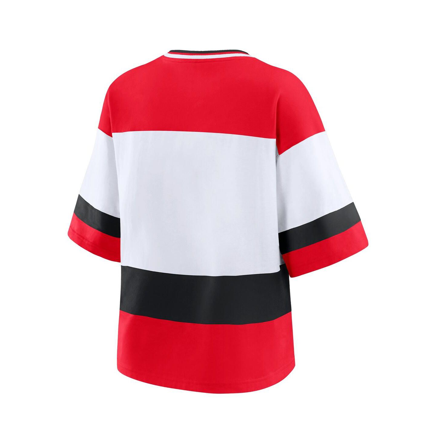 Женская футболка WEAR by Erin Andrews Red/White Detroit Red Wings Jersey Style — фото 3