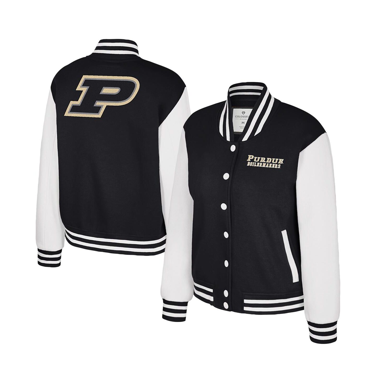Женская куртка Colosseum Black Purdue Boilermakers French Baguette Full Snap Fleece — фото 1