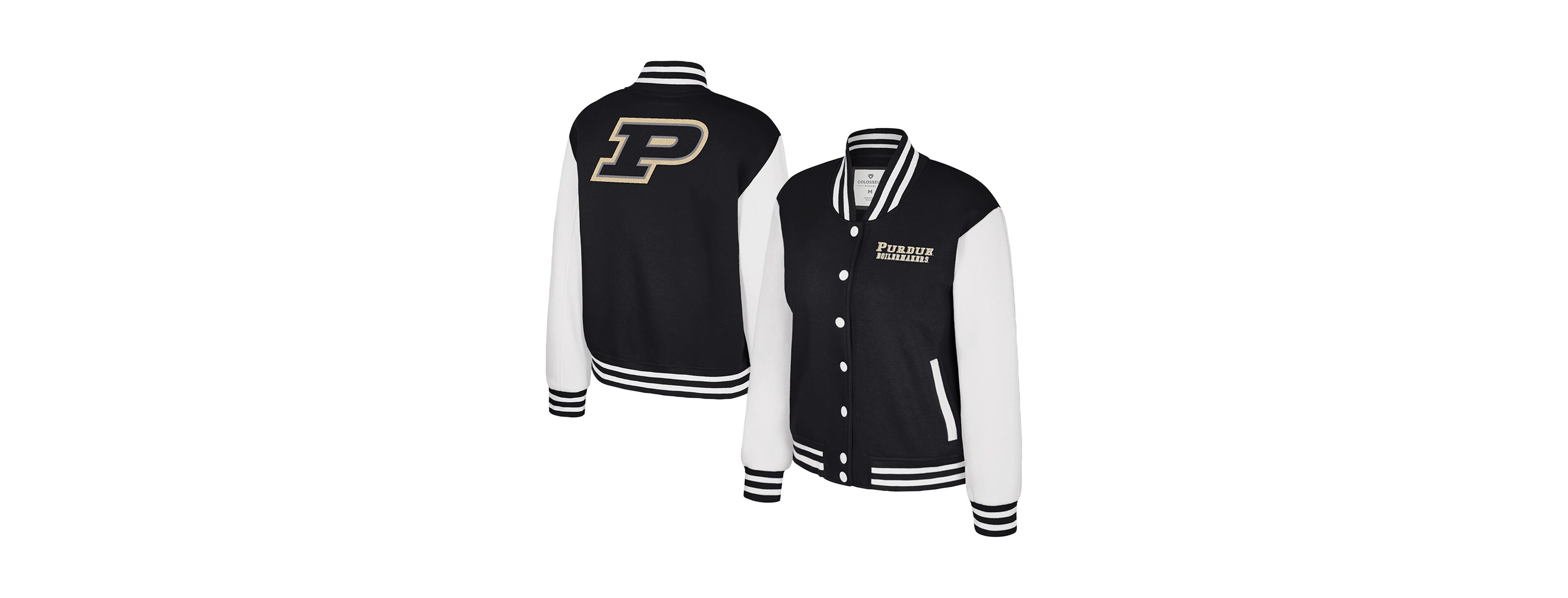 Colosseum Women's Black Purdue Boilermakers French Baguette Full Snap Fleece Jacket