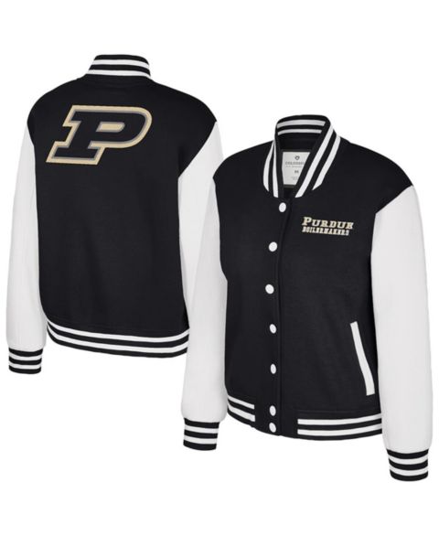 Женские куртки Colosseum Women's Black Purdue Boilermakers French Baguette Full Snap Fleece Jacket