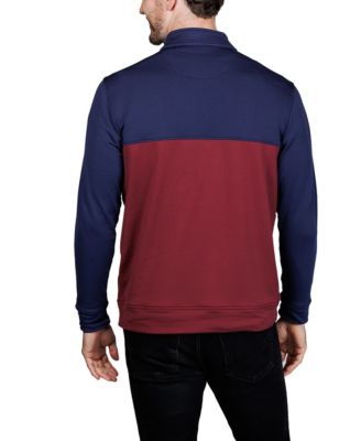 Men's Color Blocked Textured Performance Quarter Zip