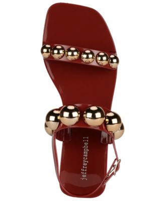 Women's Gum-Drop Studded Flat Jelly Sandals