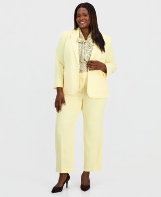 Plus Size Notch Collar One-Button Blazer