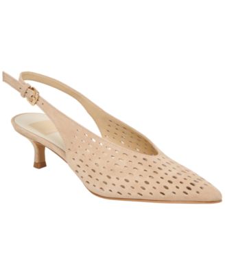 Dolce Vita - Women's Alenna Perforated Pointed Toe Kitten Heel Pumps