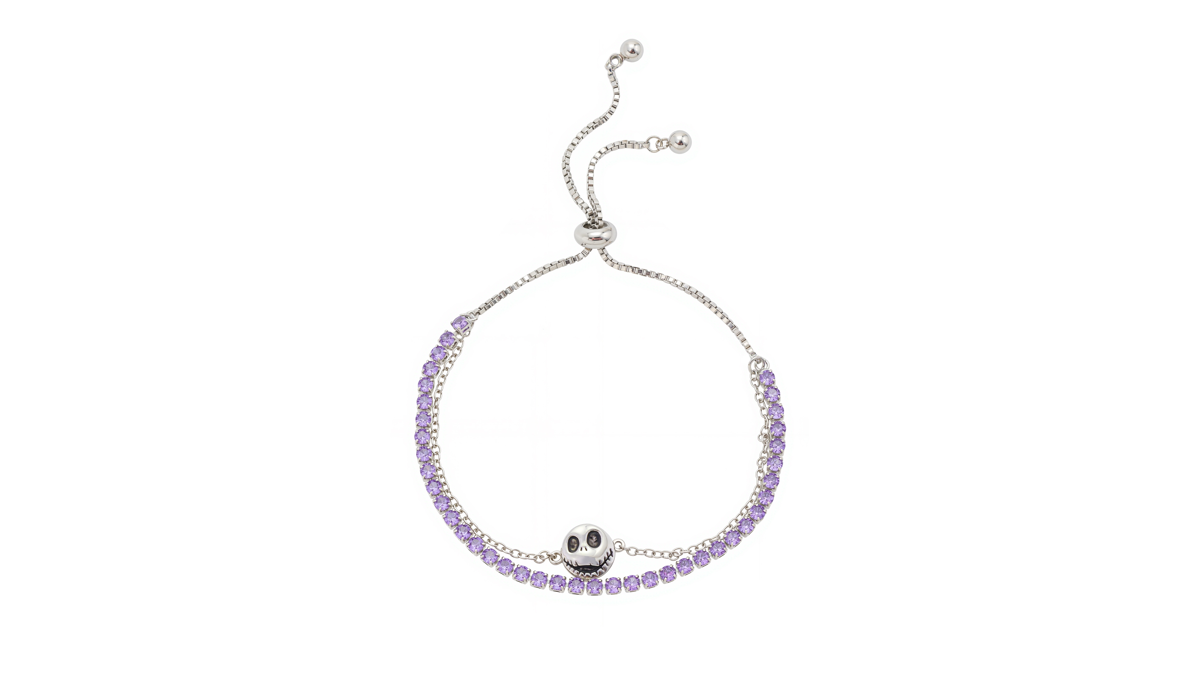 Disney Nightmare Before Christmas Cubic Zirconia Layered Adjustable Bolo Bracelet