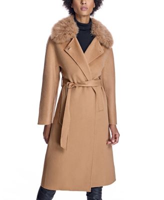 Women's Fur-Trimmed Cashmere Coat