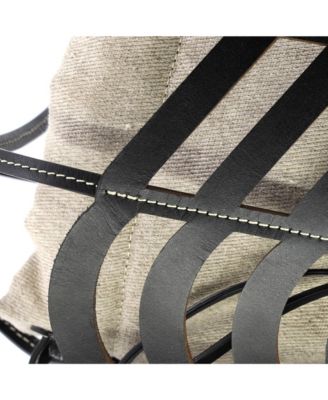 Small Kayan Tote Laser Cut Leather and Canvas