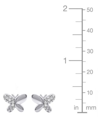 Diamond Butterfly Earrings (1/10 ct. t.w.) in Sterling Silver (also in 14k Gold-Plated Sterling Silver)