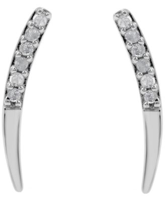 Diamond Curve Earrings (1/10 ct. t.w.) in Sterling Silver