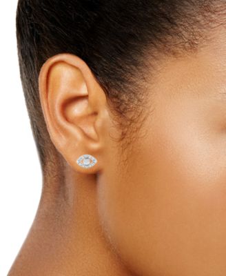 Diamond Evil Eye Earrings (1/10 ct. t.w.) in Sterling Silver