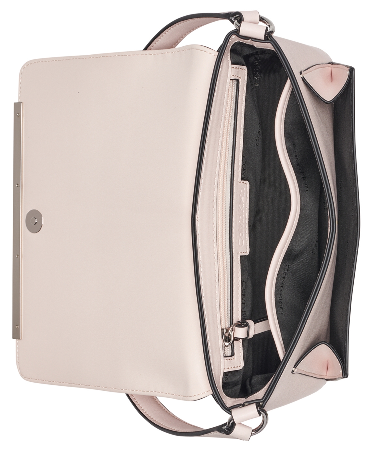 Macy's Alia Croc Magnetic Snap Shoulder Bag In Pink