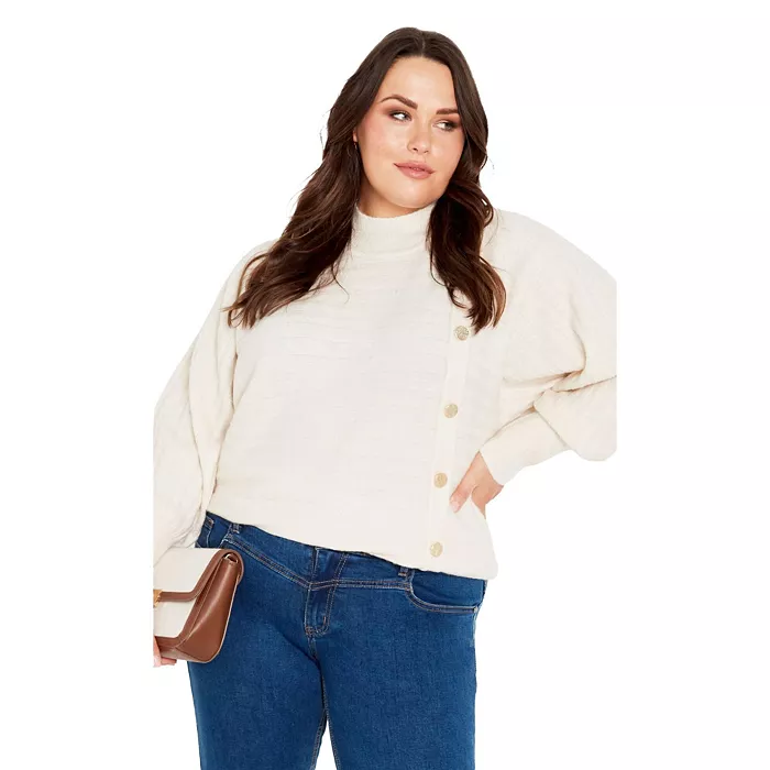 Women's Beata Asymmetrical Button Knit Sweater