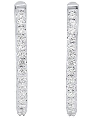 Lab-Grown Diamond Hoop Earrings (1 ct. t.w.) in Sterling Silver or 14k Gold Plated Sterling Silver 