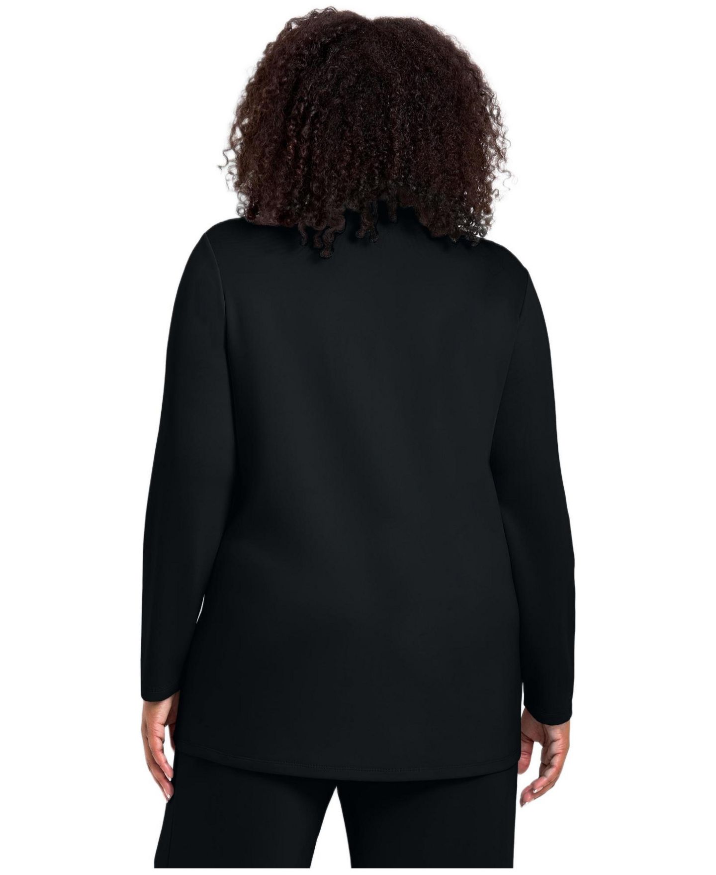 Женский топ Avenue Seamed Mock Neck Tunic, цвет: Чёрный — фото 3