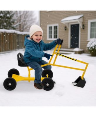 Sand Digger for Kids Sandbox Toy Digger with 2-Handed Controls and Flexible Shovel