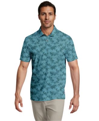 Men's All-Over Geometric Palm Print Short-Sleeve Golf Polo Shirt