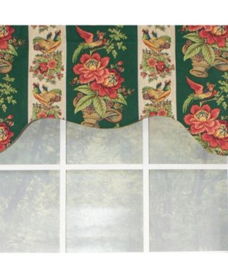 Rochelle Dutchess 100% Cotton with Fully Lined 3" Rod Pocket Valnance for Windows 50" x 17" Green